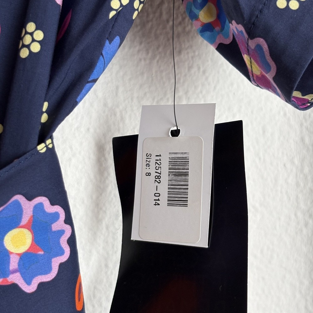 NWT LHD Glades Black Floral Collared Maxi Midi Shirt Dress Sz 8 Retro Graphic - Picture 8 of 15